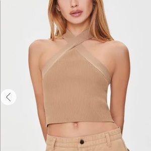 Forever21 Sweater Knit Halter Crop Top